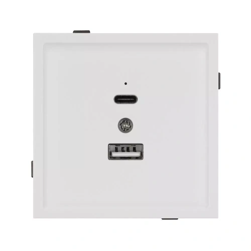 Механизм USB розетки SCT-TENDO-MUAC-SFPL-WH (5V, 3A, QC3) (Arlight, Матовый белый)
