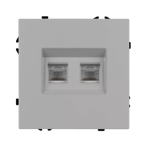 Механизм сдвоенной компьютерной розетки SCT-NOBE-MPC2-SFPL-IS (RJ-45, CAT6) (Arlight, Никель)