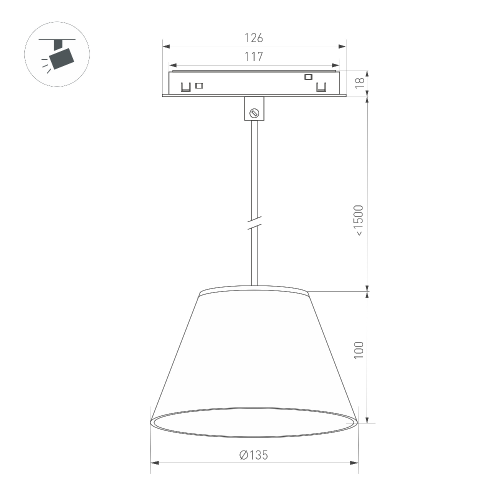 Светильник MAG-ORIENT-OLLAS-HANG-5W Warm3000 (BK-GR, 80 deg, 48V) (Arlight, IP20 Металл, 3 года)