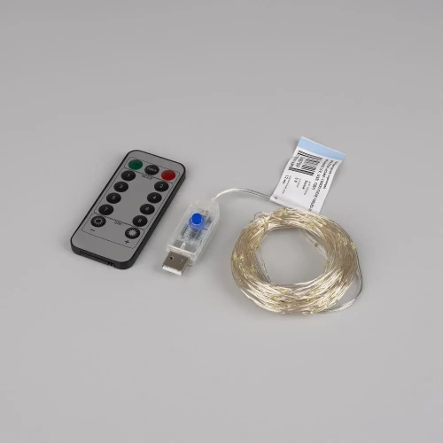 Светодиодная гирлянда ARD-DEW-HOME-10000-CLEAR-100LED-LIVE White6000 (5V, USB, ПДУ) (Ardecoled, IP20)