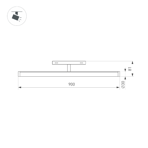 Светильник MAG-ORIENT-TUBE-TURN-L900-30W Warm3000 (BK, 180 deg, 48V) (Arlight, IP20 Металл, 5 лет)