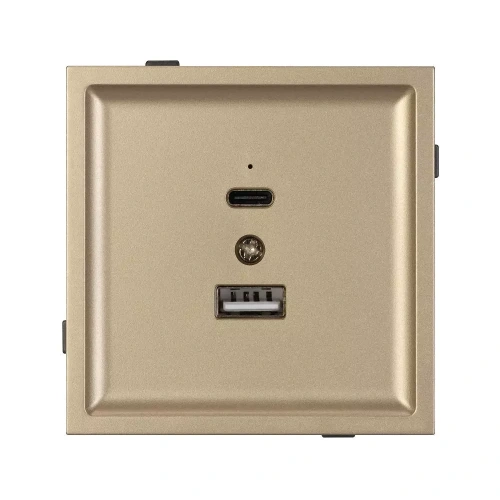 Механизм USB розетки SCT-TENDO-MUAC-SFPL-GD (5V, 3A, QC3) (Arlight, Матовый песочный)