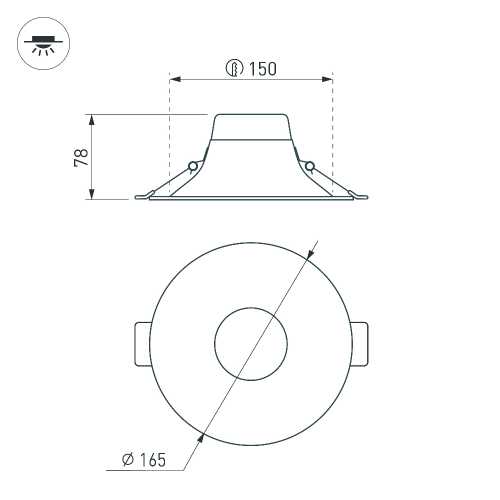 Светильник MS-BLIZZARD-BUILT-R165-16W Day4000 (BK, 100 deg, 230V) (Arlight, IP20 Металл, 3 года)