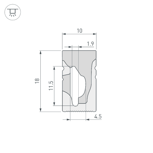 Силиконовый профиль WPH-FLEX-1018-SIDE-S10-20m WHITE (Arlight, Силикон)