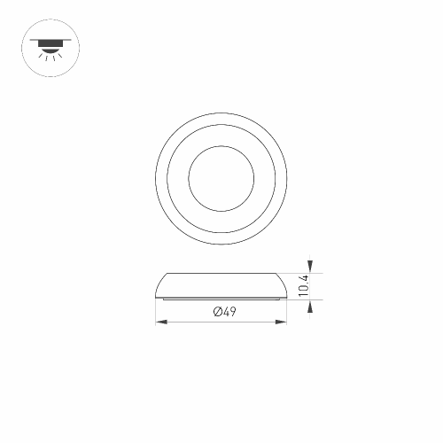 Накладка ART-DECK-CAP-DOME-R50 (SL, STEEL) (Arlight, Металл)