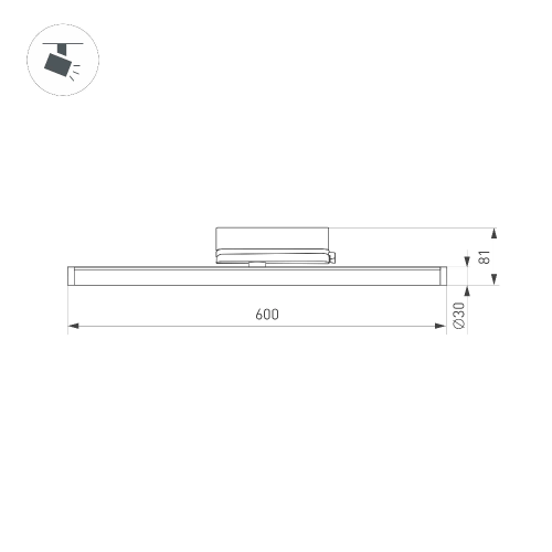 Светильник LGD-TUBE-TURN-4TR-L600-20W Warm3000 (BK, 180 deg, 230V) (Arlight, IP20 Металл, 3 года)