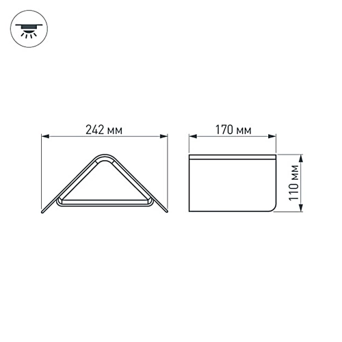 Светильник LGD-Wall-Delta-1B-12W Warm White (Arlight, IP54 Металл, 3 года)