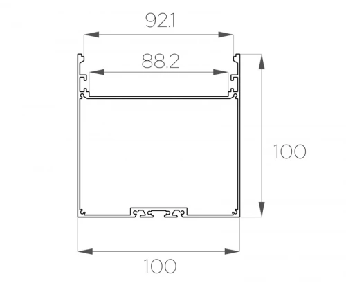 Профиль накладной алюминиевый LC-LP-100100-2 Anod