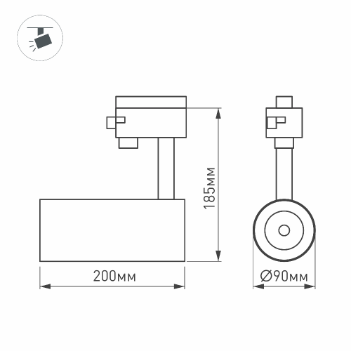 Светильник LGD-GERA-4TR-R90-30W White (BK, 24 deg) (Arlight, IP20 Металл, 3 года)