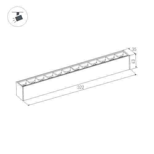 Светильник MAG-LASER-45-L320-12W Day4000 (BK, 15 deg, 24V, DALI) (Arlight, IP20 Металл, 3 года)