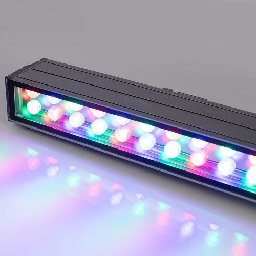 Светодиодный прожектор AR-LINE-1000XL-54W-24V RGB (Grey, 30 deg, DMX512) (Arlight, Закрытый)