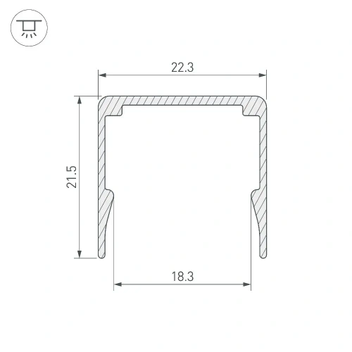 Профиль WPH-FLEX-2020-1000 ANOD (Arlight, Алюминий)