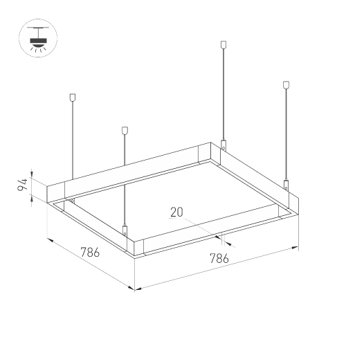 Светильник ALT-LINEAIR-QUADRAT-FLAT-UPDOWN-DIM-785-110W Warm3000 (BK, 100 deg, 230V) (Arlight, IP20 Металл, 3 года)