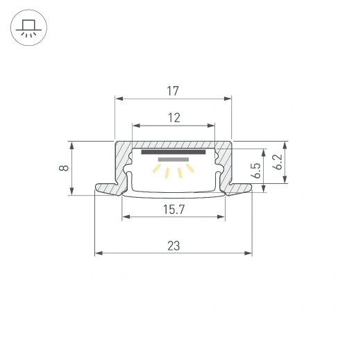 Профиль LINE-2308-F-2000 ANOD BROWN DEEP (Arlight, Алюминий)