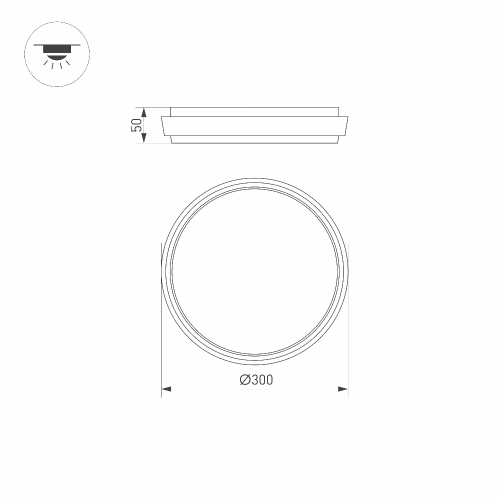 Светильник LGD-GIRO-R300-30W Day4000 (GR, 110 deg, 230V) (Arlight, IP54 Металл, 3 года)