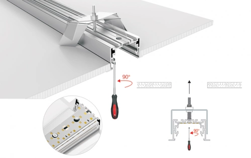 Профиль с экраном S2-LINIA55-F-2500 ANOD+OPAL (Arlight, Алюминий)