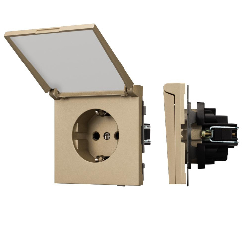 Механизм розетки влагозащищённый SCT-TENDO-MCP-SFPL-GD (230V, 16A) (Arlight, Матовый песочный)