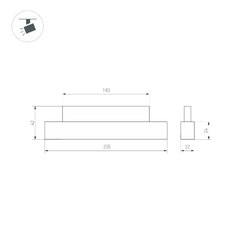 Светильник MAG-ORIENT-FLAT-L235-8W Day4000 (WH, 80 deg, 48V) (Arlight, IP20 Металл, 5 лет)