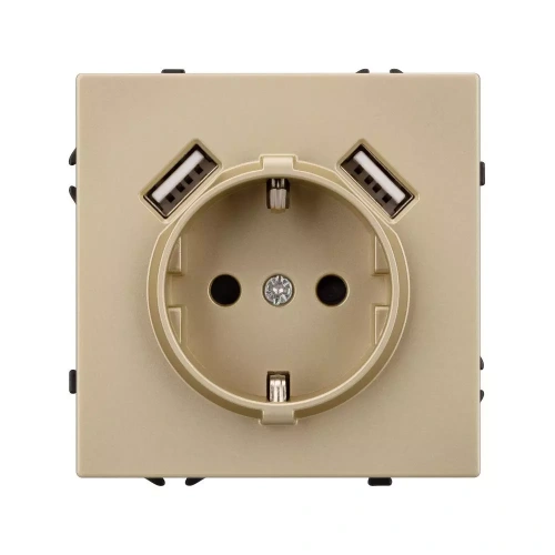 Механизм розетки с USB зарядкой SCT-NOBE-MUAA-SFPL-GD (230V, 16A) (Arlight, Золотой песок)