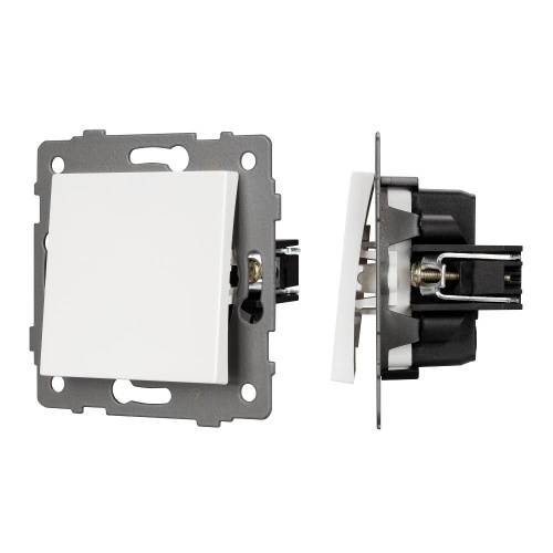 Механизм выключателя одноклавишный непроходной SWT-MK01-PL-WH-V (250V, 10A) (Arlight, -)