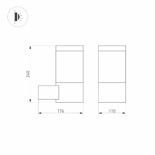 Светильник LGD-STEM-WALL-10W Warm3000 (GR, 185 deg, 230V) (Arlight, IP65 Металл, 3 года)