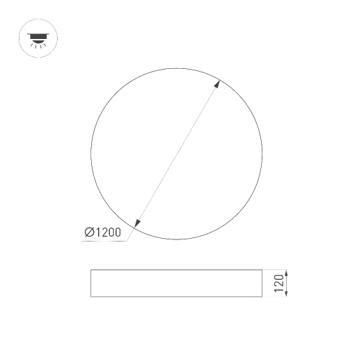 Светильник SP-PLATO-R1200-145W Day4000 (WH, 120 deg, 230V) (Arlight, IP20 Металл, 5 лет)