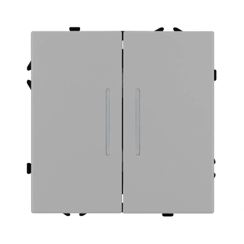 ARL NOBE Выключатель проходной 2 кл подсветка софт-тач никель SWT-MKP2-SFPL-L-IS (250V, 10A) (Arlight, -)