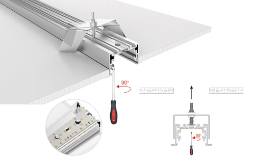 Профиль с экраном S2-LINIA69-F-2500 ANOD+OPAL (Arlight, Алюминий)