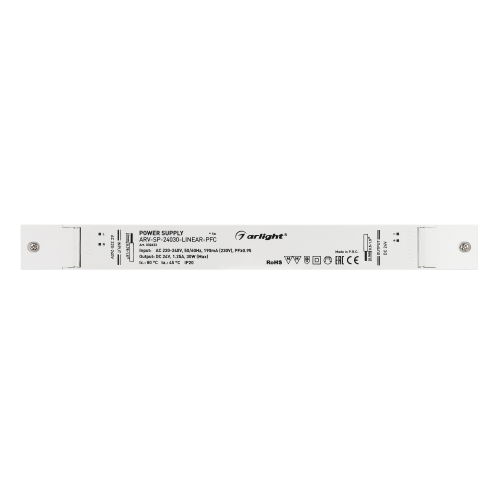 Блок питания ARV-SP-24030-LINEAR-PFC (24V, 1.25A, 30W) (Arlight, IP20 Пластик, 5 лет)