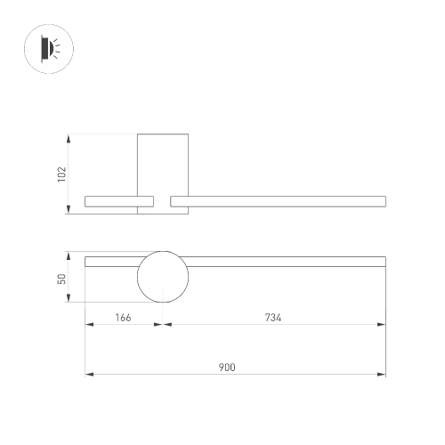 Светильник SP-VINCI-S900x55-10W Warm3000 (BK, 110 deg, 230V) (Arlight, IP20 Металл, 3 года)