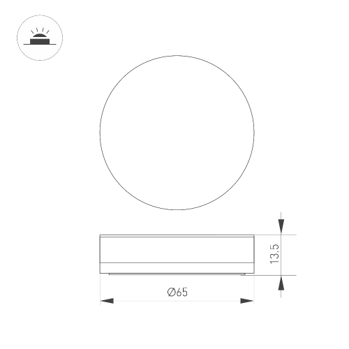 Накладка ART-DECK-CAP-ROLL-R65 (SL, STEEL) (Arlight, Металл)