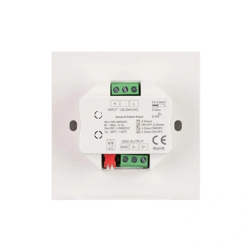 INTELLIGENT ARLIGHT Кнопочная панель SMART-DMX512-801-22-4G-4SC-DIM-IN White (230V, 2.4G) (IARL, IP20 Пластик, 5 лет)