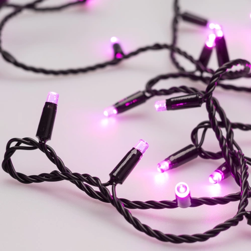 Светодиодная гирлянда ARD-STRING-CLASSIC-10000-BLACK-100LED-STD PINK (230V, 7W) (Ardecoled, IP65)