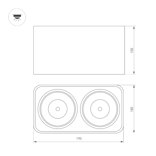 Светильник SP-CUBUS-S195x100-2х8W Warm3000 (BK, 45 deg, 230V) (Arlight, IP20 Металл, 3 года)