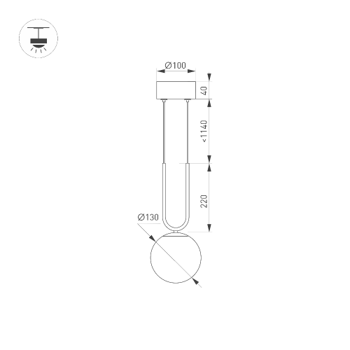 Светильник SP-BEADS-HANG-U-R130-10W Warm3000 (BK-GD, 275 deg, 230V) (Arlight, IP20 Металл, 5 лет)