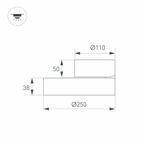 Светильник SP-RONDO-FLAP-R250-30W Warm3000 (WH, 110 deg) (Arlight, IP40 Металл, 3 года)