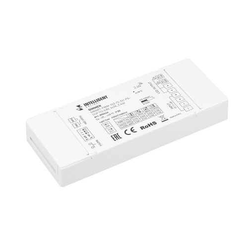 INTELLIGENT ARLIGHT Диммер SMART-PWM-102-72-SH-PS-SUF (12-48V, 2x7A, 2.4G) (IARL, IP20 Пластик, 5 лет)
