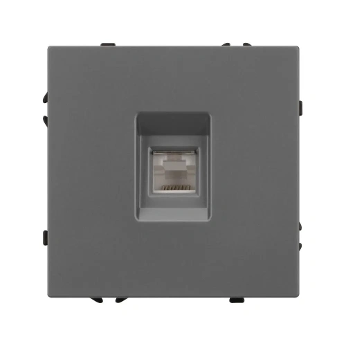 ARL NOBE Розетка телефонная софт-тач серый базальт SCT-MTL1-SFPL-GR (RJ-11, 4C) (Arlight, -)