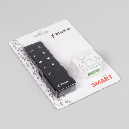 INTELLIGENT ARLIGHT Диммер SMART-SET-TRIAC-601-72-DIM-PD-IN Black (230V, 1x1.5A, ПДУ 10кн, 2.4G) (IARL, IP20 Пластик, 5 лет)