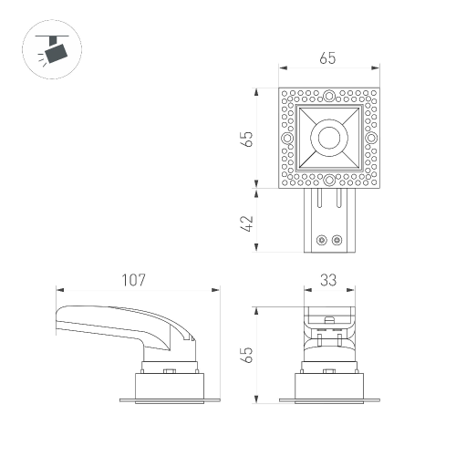 Светильник MS-RIALTO-TRIMLESS-S40x40-9W Warm3000 (WH, 36deg, 230V) (Arlight, IP20 Металл, 5 лет)