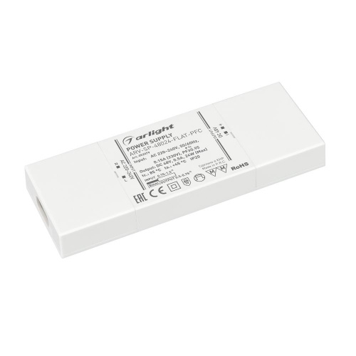 Блок питания ARV-SP-48024-FLAT-PFC (48V, 0.5A, 24W) (Arlight, IP20 Пластик, 5 лет)