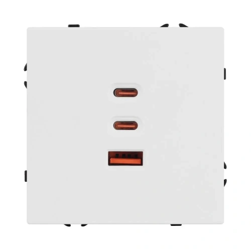Механизм розетки с быстрой USB зарядкой SCT-NOBE-MUACC-SFPL-FC-WH (65W, QC3) (Arlight, -)