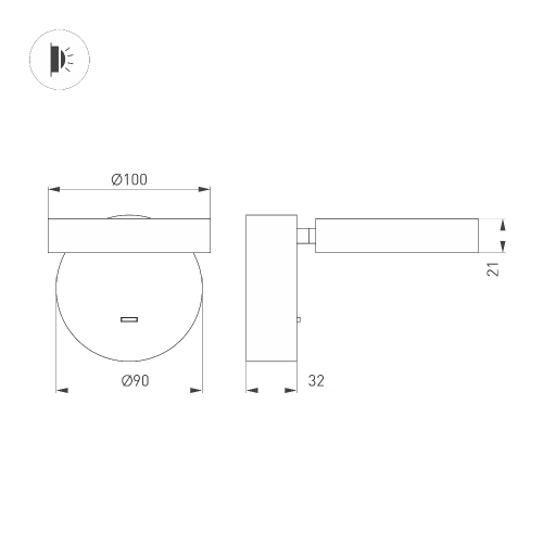 Светильник SP-MILADY-R90-6W Warm3000 (WH, 110 deg, 230V) (Arlight, IP20 Металл, 3 года)