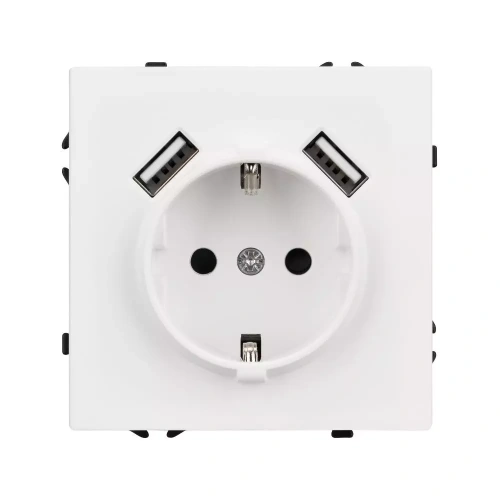 Механизм розетки с USB зарядкой SCT-NOBE-MUAA-SFPL-WH (230V, 16A) (Arlight, Белый кварц)