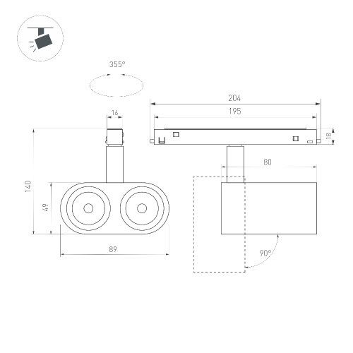 Светильник MAG-ORIENT-BLUM-12W Day4000 (BK, 40 deg, 48V) (Arlight, IP20 Металл, 5 лет)