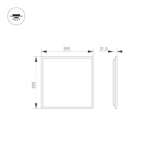 Светильник DL-TITAN-S600x600-40W Warm3000 (WH, 120 deg, CRI90, 230V) (Arlight, IP40 Металл, 5 лет)