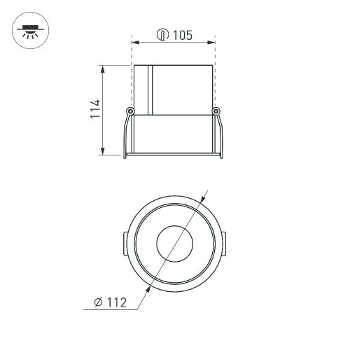 Светильник MS-ATLAS-BUILT-R112-35W Day4000 (WH-BK, 30 deg, 230V) (Arlight, IP20 Металл, 5 лет)