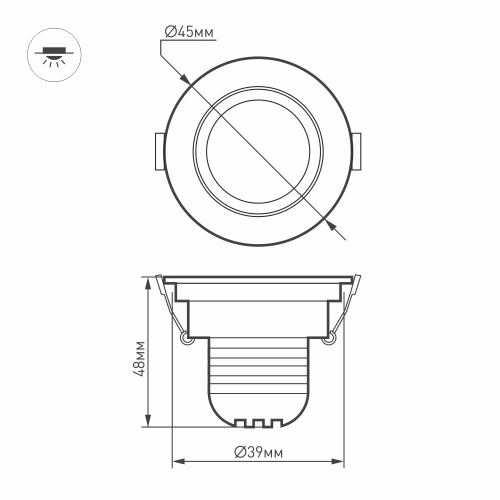 Светодиодный светильник LTM-R45WH 3W Day White 30deg (Arlight, IP40 Металл, 3 года)