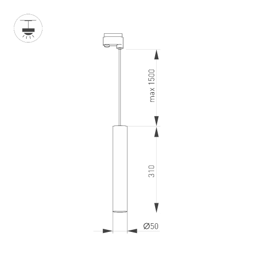 Светильник LGD-PIPE-TRACK-HANG-2TR-R50-9W Warm3000 (GD, 40 deg, 230V) (Arlight, IP20 Металл, 3 года)