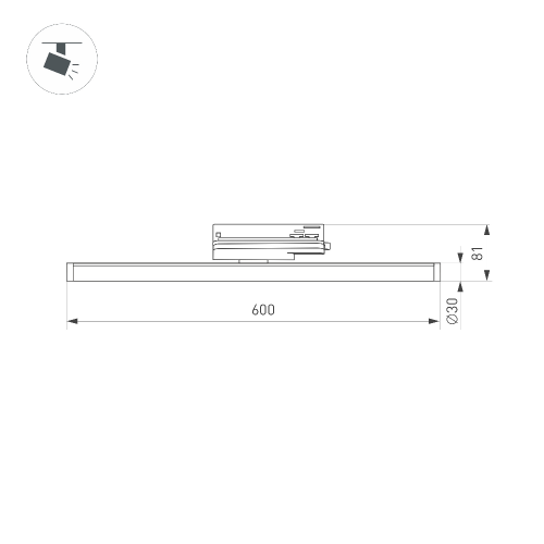 Светильник LGD-TUBE-TURN-4TR-L600-20W Day4000 (BK, 180 deg, 230V) (Arlight, IP20 Металл, 3 года)